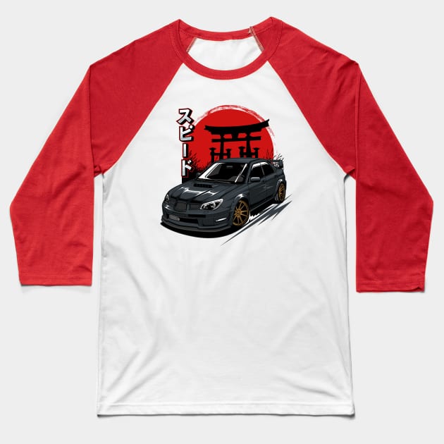 Subaru STI Black Baseball T-Shirt by cturs